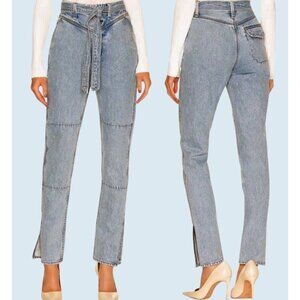 RAG & BONE Mia Yoke Straight Leg Tie Belt Jeans Size 25